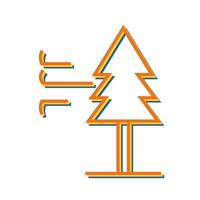 Tree with Wind Vector Icon