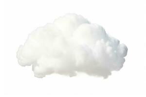 un soltero blanco nube flotante graciosamente, representando tranquilidad y tranquilidad, aislado en un blanco antecedentes ai generativo foto