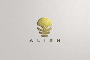 psd lyx instansad guld logotyp attrapp på vit papper textur