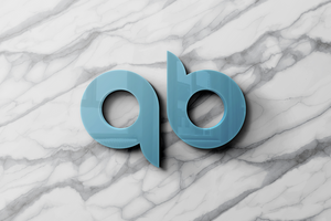 PSD 3d Logo Mockup On White Shade Marble