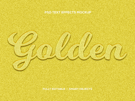 PSD  Elegant Golden Text Effect Mockup In A Glittered Background