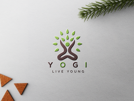 PSD Embossed Paper Logo Mockup With Leaf