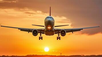 un cautivador ver como un pasajero avión desciende terminado despegar. generativo ai foto