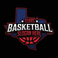 Texas baloncesto equipo logo emblema en moderno estilo vector