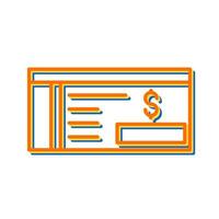 Bank Check Vector Icon