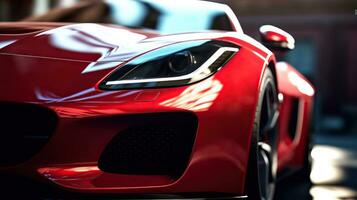Luxury red sport car. Generative AI photo