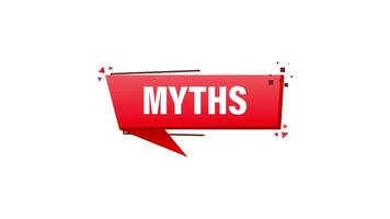 Myths isolated on white background. Symbol, logo illustration. Check mark icon design. Motion graphics. video