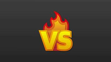 Versus logo vs letters for sports and fight competition. Battle vs match. Motion graphics. video