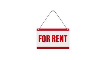 For rent sign. Motion graphics. Design element. video