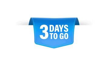 3 Days to go poster in flat style. Motion graphics for time managment. video
