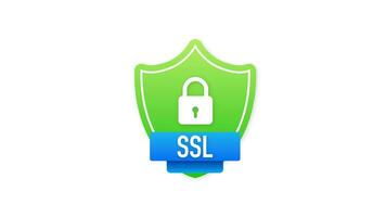SSL encryption label. Secure banner. Motion graphics. video