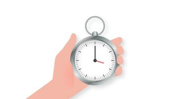 mano con Timer. orologio icona . tempo gestione. cronometro icona, logo. movimento grafica. video