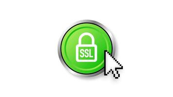 SSL encryption button. Secure icon. Motion graphics. video