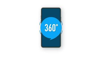 360 degrees view sign icon on white background. Motion graphics. video