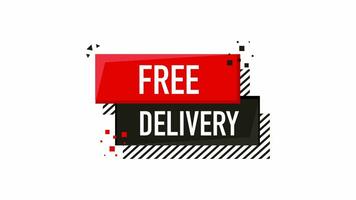 Free delivery service badge. Free delivery order with car on white background. Motion graphics. video