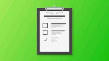 Clipboard with checklist icon. checklist icon for web. Motion graphics. video