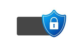 cyber security logo with shield and check mark. Motion graphics. video