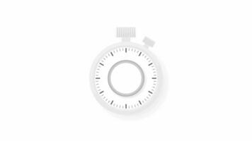 The 15 minutes timer. Stopwatch icon in flat style. Motion graphics. video