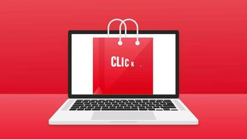 Click collect for marketing design. Store label. Click button. Motion graphics. video