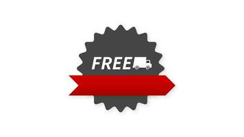 Free delivery service badge. Free delivery order with car on white background. Motion graphics. video