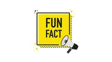 Fun fact feedback megaphone yellow banner in 3D style. Motion graphics. video