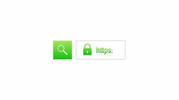 Secure of link green search system on white background. Motion graphics. video