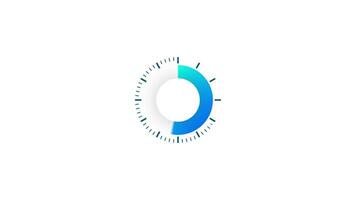 The 60 minutes timer. Stopwatch icon in flat style. Illustration. video