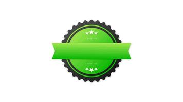 ISO certified 22000 green rubber stamp with green rubber on white background. Realistic object. Motion graphics. video