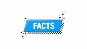 Facts isolated on white background. Symbol, logo illustration. Check mark icon design. Motion graphics. video