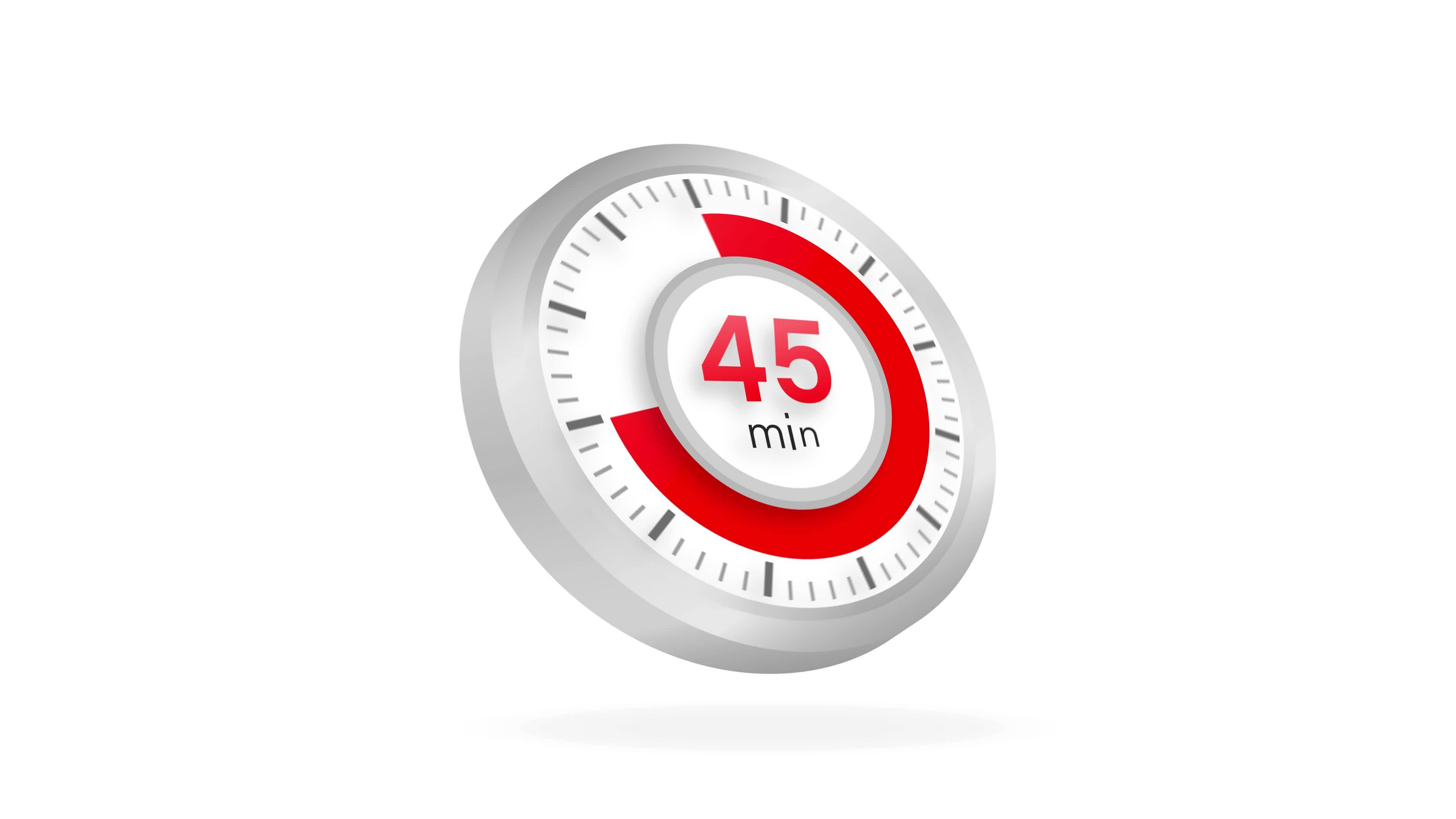 The 45 Minutes Timer Stopwatch Icon In Flat Style Motion Graphics The 45 Minutes Timer Stopwatch Icon In Flat Style Motion Graphics