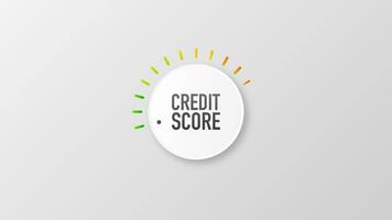 Credit score button pointing low and high. Motion graphics. video