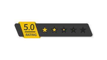 Stars rating. Customer review with gold star icon. Motion graphics. video