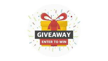 Giveaway logo template for social media post or website banner. Motion graphics. video