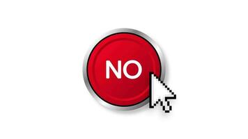 No button. Rejected. Positive feedback concept. 3D flat button. Motion graphics. video