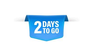 2 Days to go poster in flat style. Motion graphics for time managment. video