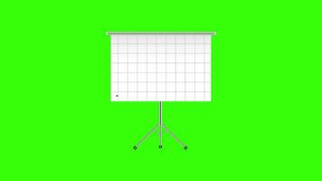 Projector screen with business chart graph. Roll up. Motion graphics. video