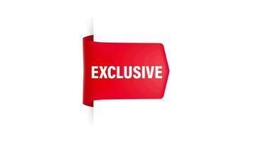 Red exclusive for web advertising design. Special offer badge. Motion graphics. video