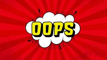 Oops in vintage style. Cartoon style . Pop art. Motion graphics. Wow effect. video