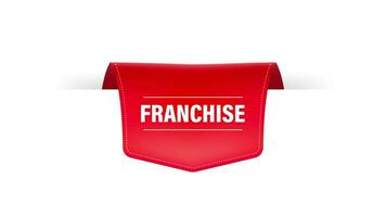 franchising rosso etichetta per marketing pubblicità design. movimento grafica. video