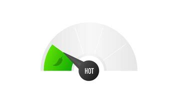 quente Pimenta força escala indicador com leve, médio, quente e inferno posições. Pimenta nível. movimento gráficos. video