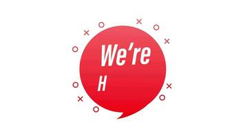 We're hiring. flat illustration on white background. Motion graphics. video