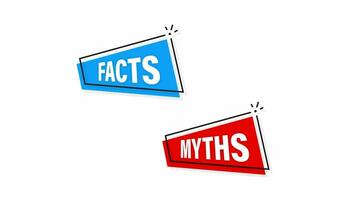 Fakten und Mythen Blase isoliert auf Weiß Hintergrund. Symbol, Logo Illustration. prüfen Kennzeichen Symbol Design. Bewegung Grafik. video