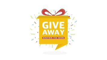 Giveaway logo template for social media post or website banner. Motion graphics. video