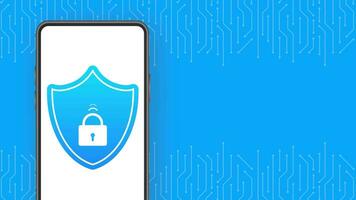 VPN flat blue secure label on white background. Motion graphics. video