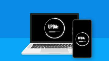 Data update or synchronize with bar process. Update on laptop and smartphone. Motion graphics. video