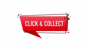 Click collect for marketing design. Store label. Click button. Motion graphics. video