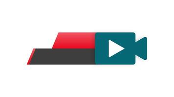 Live streaming logo - red design element with play button for news and TV or online broadcasting. Motion graphics. video