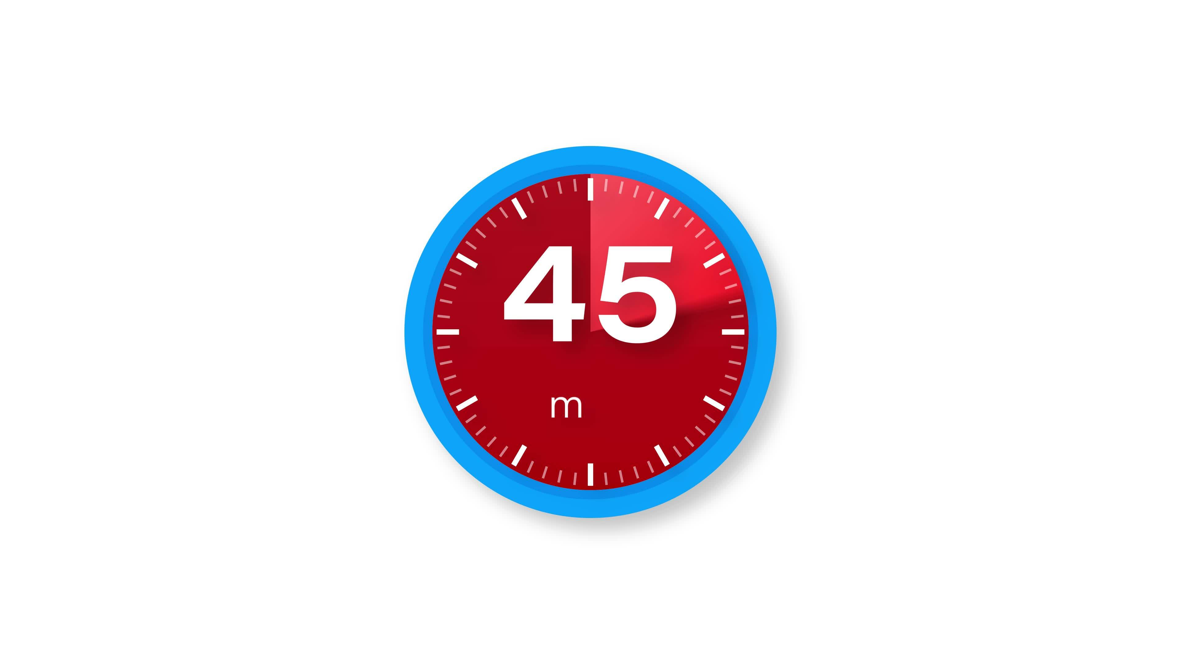 The 45 Minutes Timer Stopwatch Icon In Flat Style Motion Graphics The 45 Minutes Timer Stopwatch Icon In Flat Style Motion Graphics