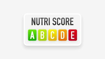 emballage avec vert nutrition score. différent nutrition niveau. mouvement graphique. video