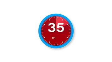 The 35 minutes timer. Stopwatch icon in flat style. Motion graphics. video